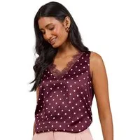 Love & Roses Trägertop Love & Roses Satin-Trägertop mit Spitze, Regular (1-tlg)