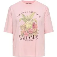ONLY Kurzarmshirt ONLLUCY BOXY S/S TOP JRS Baumwolle, Rundhals