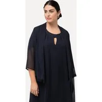 Ulla Popken Kurzjacke Chiffonjacke Oversized Schalkragen 3/4-Arm