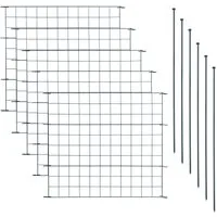 ESTEXO Gartenzaun Teichzaun Unterbogen spitz 11tlg Set Teich Zaun 5 Elemente Anthrazit