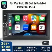 ESSGOO 7'' Android15 CarPlay Für VW Golf 4 Polo 9N Passat B5 Auto Radio BT4.1 Navigationsgerät (Apple Carplay Android Auto GPS Navi WIFI BT EQ mit USB- und Type-C)