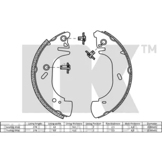 NK Bremsbackensatz hinten Chevrolet Captiva Opel Antara Suzuki Xl7