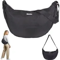 Bench. Handtasche Crossbag Moon Bag Form Slingbag Schultertasche, Damentasche Damen Freizeittasche Sichel Mond Form 64216 + Etui