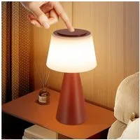 Nettlife LED Tischleuchte Kabellos Touch Nachttischlampe Schwarz/Weiß Dimmbar Akku 3600mhA, mit USB Aufladbar, LED fest integriert, Modern Tischlampe für Wohnzimmer Schlafzimmer