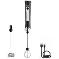 Mesko Milchaufschäumer MS 4535 2-in-1 Handaufschäumer mit Schneebesen, elektrisch, USB-C, Edelstahl, für Milch, Matcha, Kakao