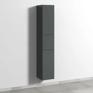 Sanipa 3way Hochschrank mit 2 Türen und 1 Auszug, Anthrazit-Matt SM10122