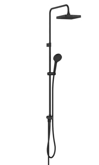 VitrA Base Square Duschsystem mit Kopf- und Handbrause Wandmontage Schwarz Matt,A4591136EXP A4591136EXP