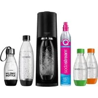 SodaStream Wassersprudler TERRA Bundle Vorteilspack, (Set, 7-tlg., 2x 1L Kunststoff-Flasche + 3x 0,5L Kunststoff-Flasche), SodaStream Wassersprudler, CO2-Zylinder inkl. Kunststoff-Flaschen