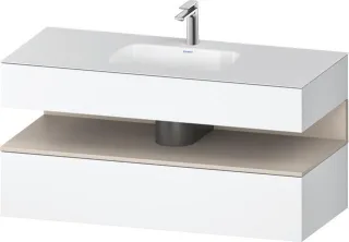 Duravit Qatego Einbauwaschtisch mit Konsolenwaschtischunterbau Weiß Matt 1200x550x600 mm - QA4787091 QA4787091180000
