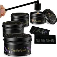 Lucadeau Duftkerze Geschenkset zum Geburtstag, 4 Duftkerzen mit Kerzenlöscher, Geburtstagsgeschenk für Frauen, Mama, Schwester, Freundin.