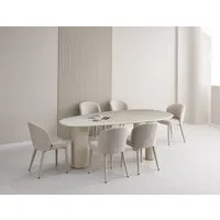 Selsey Esstisch Innations, Design-Esstisch 230 x 120 cm, Greige, Mikro­zement-Optik
