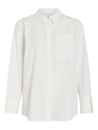 VILA - VIELLIA L/S SHIRT/BFS Snow White - Gr. - 42
