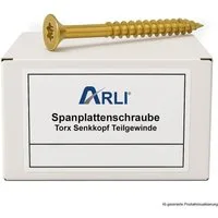 ARLI Spanplattenschraube 200x Spanplattenschraube 4 x 70 mm Torx Senkkopf Teilgewinde, (Set, 200 St., Spanplattenschrauben), Universal- oder Mehrzweckschrauben