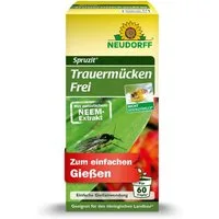 Neudorff Insektenspray Spruzit Trauermückenfrei 30 ml - zum gießen für 60 Pflanzen, 30 ml, Gießmittel zur Bekämpfung von Trauermücken mit einem natürlichen Wirkstoff aus den Samen des Neem-Baums, Mit Neem-Wirkstoff, nicht bienengefährlich, Bio-Anbau 