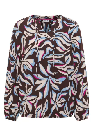 CECIL - Langarm Bluse mit floralem Print macchiato brown - Gr. - XL