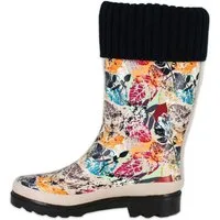 Beck Damen Gummistiefel mit Warmfutter Gummistiefel (aus weichem Naturkautschuk, für warme Füße bei Nässe und Kälte) wasserdicht, mit modischer Strickstulpe