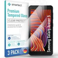 smartect Displayschutzglas Schutzglas Panzerfolie Klar für Galaxy Xcover 5, Set, 3 Stück, Schutzfolie Glasschutz Bildschirm