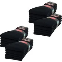 sockenkauf24 Tennissocken 10, 20, 30 Paar Sportsocken Arbeitssocken Herren & Damen (Schwarz, 20-Paar, 43-46) Socken Baumwolle 10100