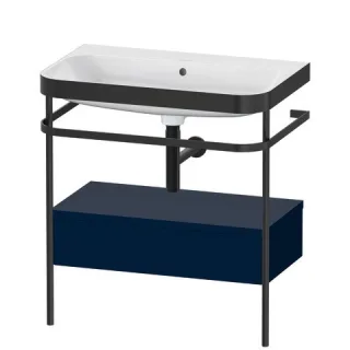 Duravit Happy D.2 Plus c-bonded Set mit Metallkonsole und Schubkasten Nachtblau Seidenmatt 775x490x8 HP4742N9898
