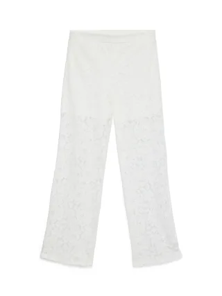 VERO MODA - VMHONEY LACE NW LOOSE PANTS WVN BOO Snow White - Gr. - XL