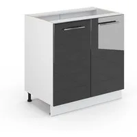 Vicco Unterschrank Fame-Line, Anthrazit Hochglanz/Weiß, 80 mit Regal ohne Arbeitsplatte (1-St)