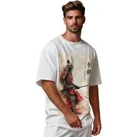 Reichstadt Print-Shirt Herren Oversized T-Shirt 24RS056 mit Samurai Motiv