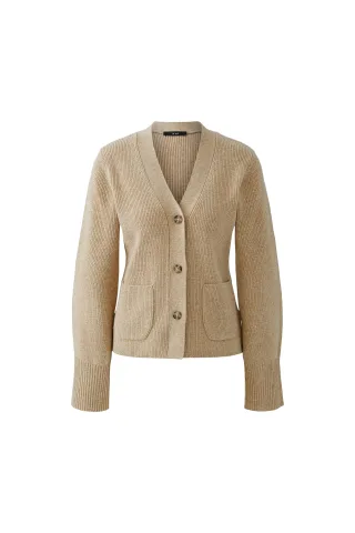 Oui - Strickjacke beigemel - Gr. - 36