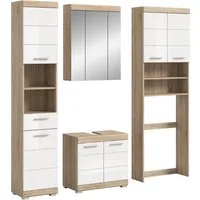 welltime Badmöbel-Set SIENA, 4 teilig, bestehend aus:, (Set, 4-St., TOPSELLER), Hochschrank, WBU, Spiegelschrank, Waschmaschinenumbauschrank