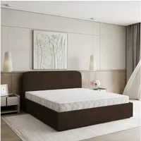 Masseno Polsterbett RENIVE 180x200 cm braun (mit Bettkasten und Lattenrost)