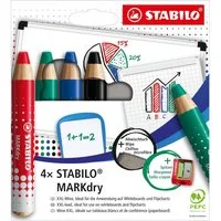 STABILO Whiteboard Marker STABILO MARKdry Whiteboardmarker - XXL-Mine - 4er Etui