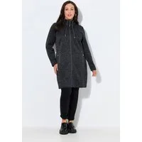 Ulla Popken Sweatjacke Strickfleecejacke Stehkragen lang Zipptaschen