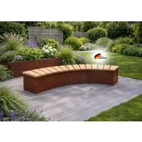 BADEKO Gartenbank Gartenbank Karlsruhe aus Lärchenholz und Edelrost/Cortenstahloptik