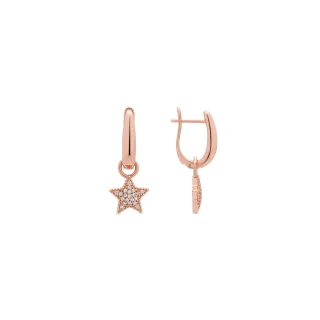Luxenter Alloy Metal und Brilliant Zirconia Ohrringe in 18 Karat Roségold - Maliard