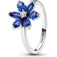 Pandora Silberring Damen-Funkelndes Herbarium Blau