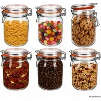 MamboCat Vorratsglas 6er Set Odin Einmachglas 1L Bügelverschluss Vorratsglas luftdicht, Glas