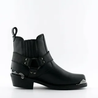 Grinders Herren Schwarze Cowboy Biker Stiefel - Eagle Lo