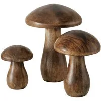 BOLTZE GRUPPE GmbH Dekoobjekt Dekoaufsteller Terjol 3 tlg Holzpilz natur Holz