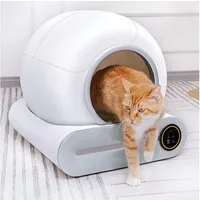 Athlix Katzentoilette 65L Selbstreinigendes Elektrisches Katzenklo XXL Katzentoilette, Selbstreinigend, 9L Behälter, mit App Funktion