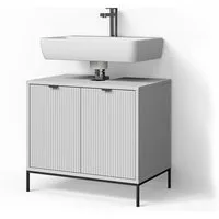 Livinity® Waschbeckenunterschrank ATERNO, Weiß, 70 x 63 cm mit 2 Türen (1-St)