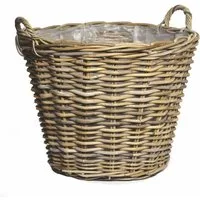 Spetebo Blumentopf Pflanzkorb mit Henkel - Weide / natur - 45 cm (Stück, 1 St., Pflanzkorb), Dekorativer Pflanzkorb aus Weide