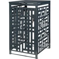 en.casa Mülltonnenbox, »Bernalda« für 1 Tonne 116 x 68 x 80 cm verzinkter Stahl Anthrazit