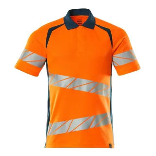 MASCOT Herren Polo-Shirt ACCELERATE SAFE Hi-vis Orange / Dunkelpetroleum M - 19083-771-1444-M