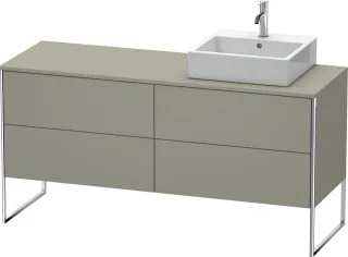 Duravit XSquare Konsolenwaschtischunterbau bodenstehend Stein Grau Seidenmatt 1600x548x778 mm - XS49 XS4924R9292