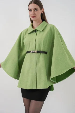 Gürteltes Tweed-Cape-Mantel
