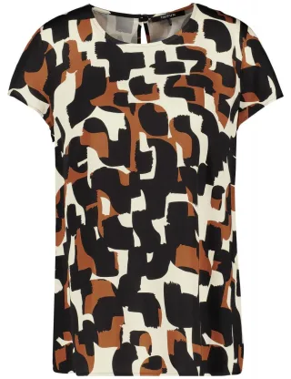 TAIFUN - Bluse beige/weiß - Gr. - 34