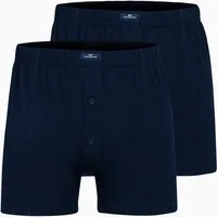 GÖTZBURG Boxershorts GÖTZBURG Herren Boxershort blau uni 2er Pack (2-St)