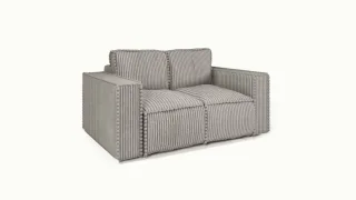 Sofa Designersofa 2-Sitzer VAJANA Stoff Tilia Hellgrau