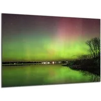 DARO Design Leinwandbild Modern Abstrakt Wandbilder XXL Wandbild Wand Deko Leinwand Bilder, (Nordlicht - Bild groß Wohnzimmer Schlafzimmer Küche Esszimmer Einteilig Querformat Fotodruck Leinwände Wanddeko Abstrakte Kunst Boho), 30x20cm
