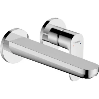 hansgrohe Rebris S Fertigmontageset 72528000 2-Loch Waschtischarmatur, für Wandmontage, mit Auslauf 205mm, chrom