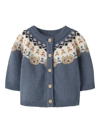NAME IT - NBMOSMANE LS KNIT CARD Blue Mirage - Gr. - 74